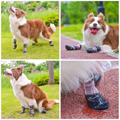BINGPET anti-slip dog socks showing adjustable straps for a snug fit.
