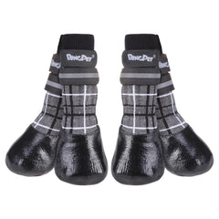 BINGPET anti-slip dog socks on wood floor showing enhanced traction for indoor safety