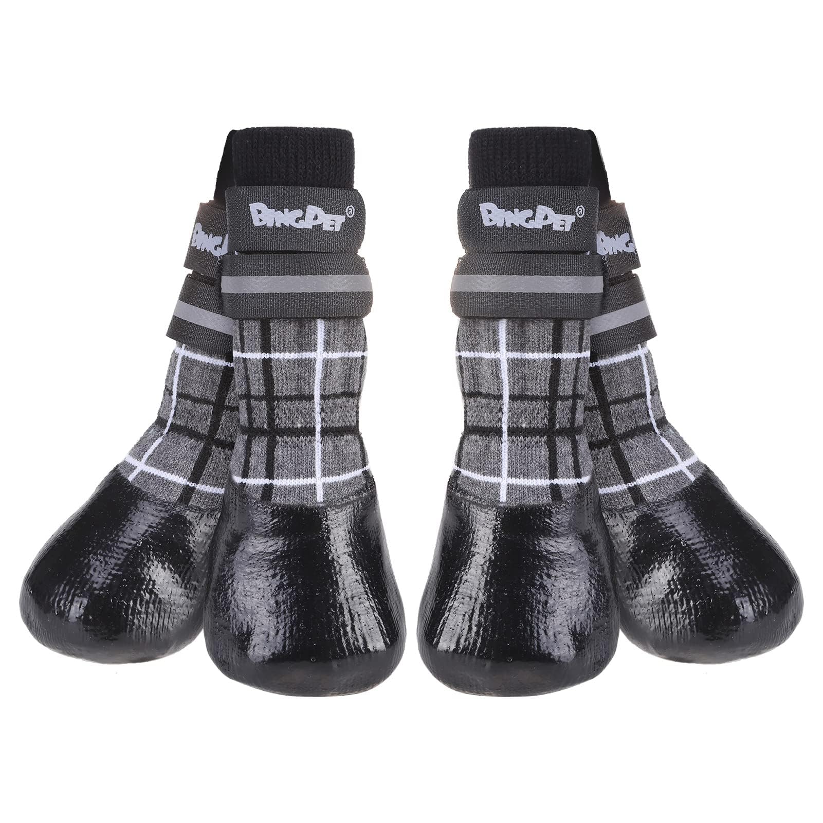 BINGPET anti-slip dog socks packaging highlights user-friendly design for quick paw protection at home