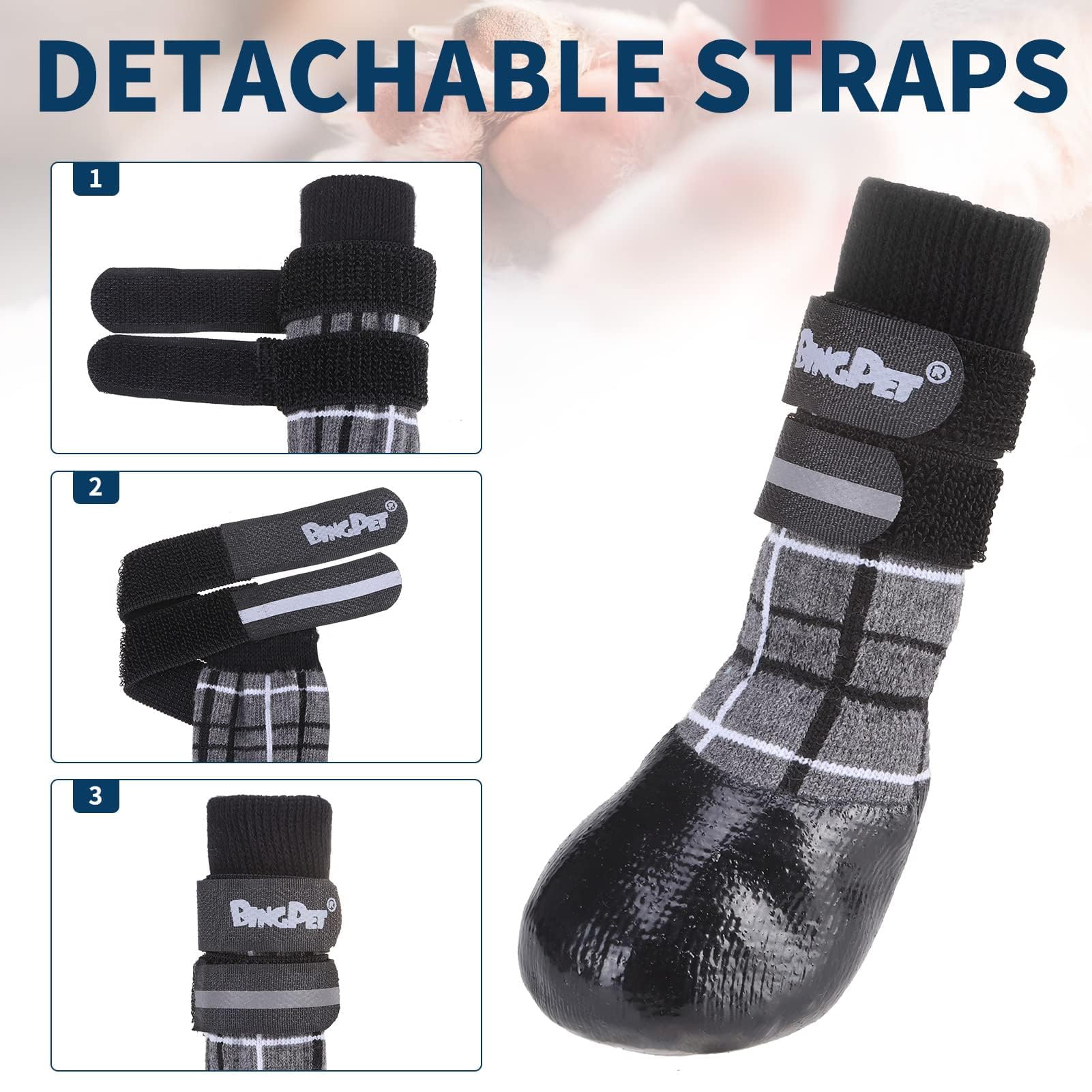 BINGPET reflective straps improving visibility during evening strolls