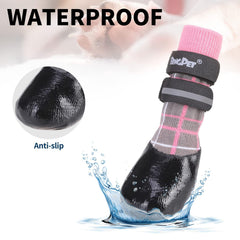 BINGPET anti-slip dog socks featuring reflective straps for nighttime visibility.