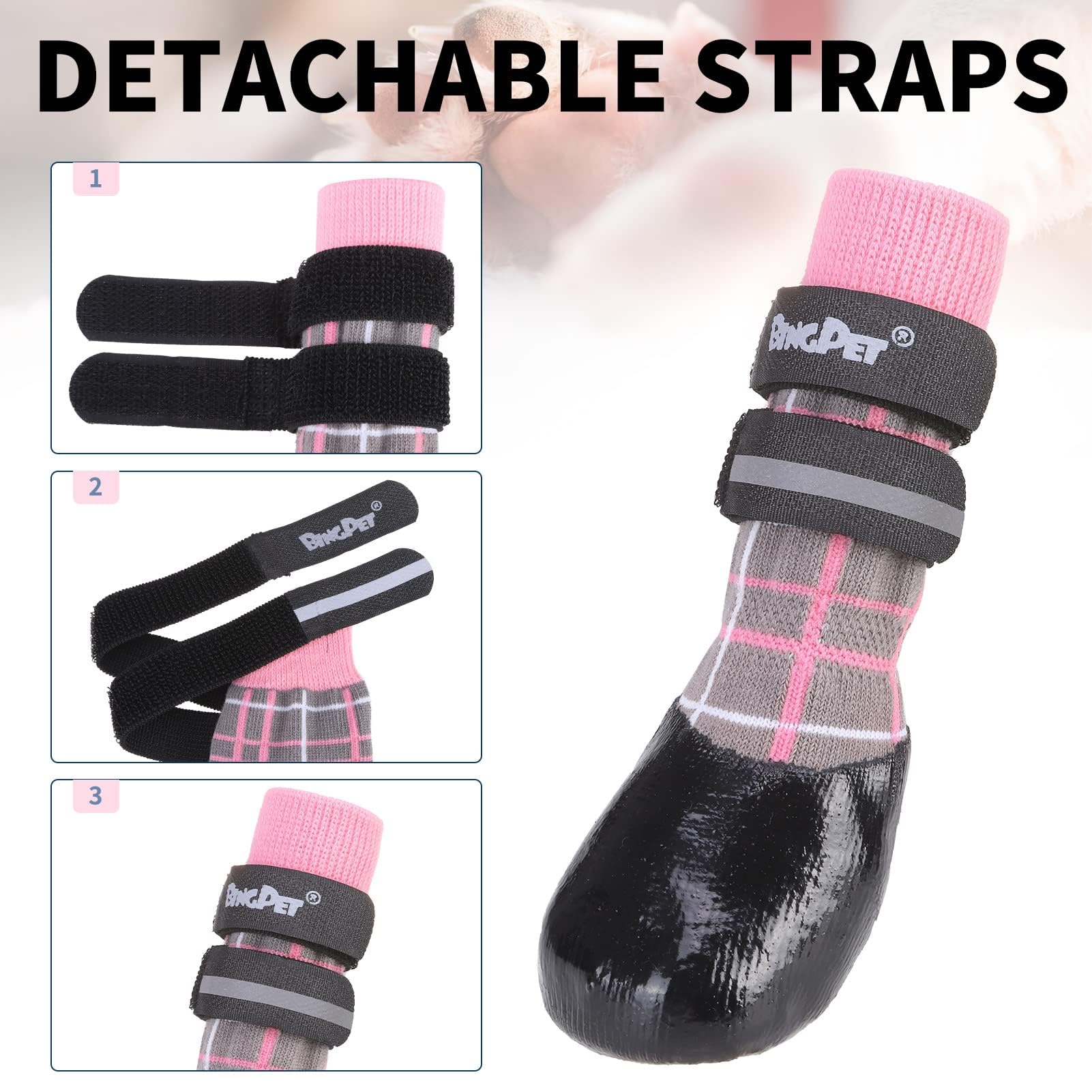 BINGPET anti-slip socks sized XL provide close paw fit for larger dogs.