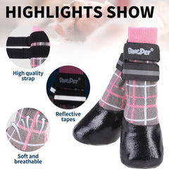 BINGPET anti-slip dog socks with waterproof bottom for dry paws outdoors.
