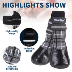 BINGPET anti-slip socks with adjustable straps ensure secure walks.
