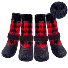 BINGPET anti-slip socks closeup highlights snug fit and warmth for winter walks.