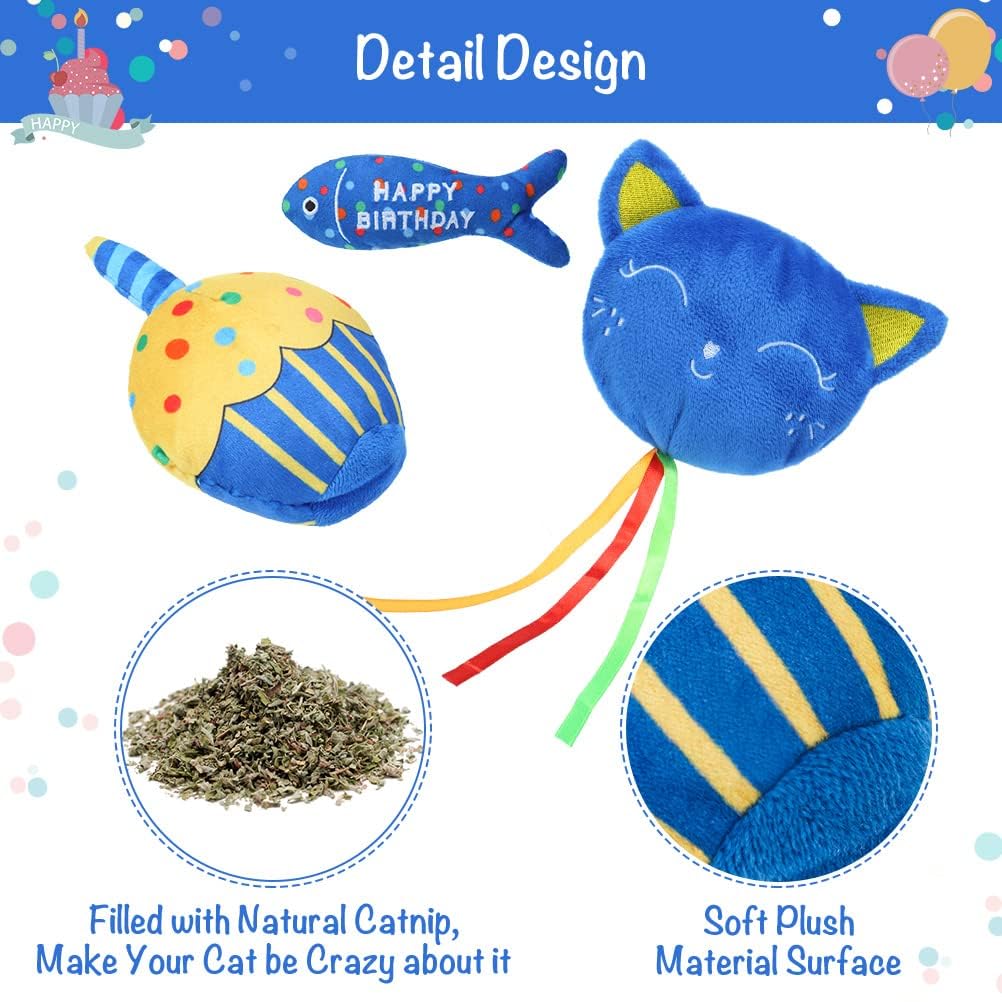 BINGPET cat birthday fish toy encourages chasing and gentle batting.