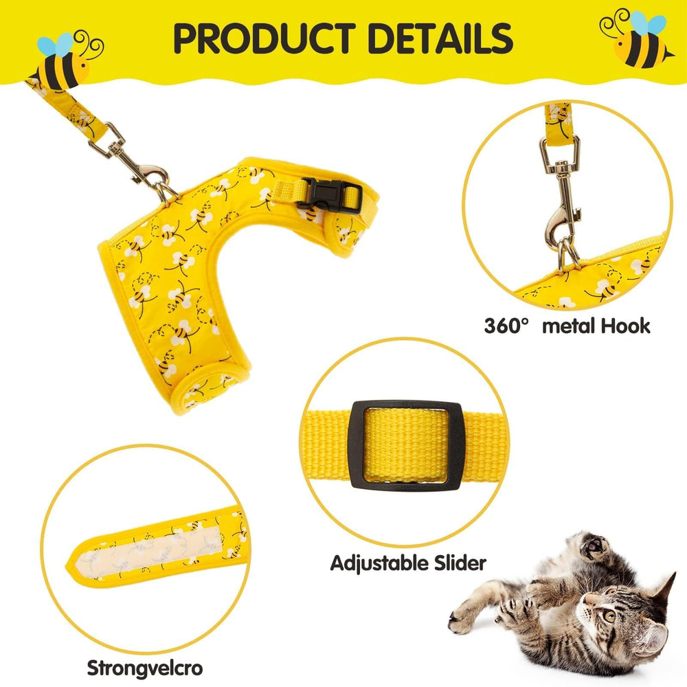 BINGPET cat harness adjustable straps demonstrate secure fit for cats