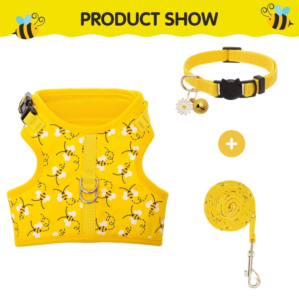 BINGPET cat harness back D-rings image illustrating leash attachment and control