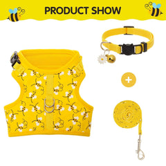 BINGPET cat harness back D-rings image illustrating leash attachment and control