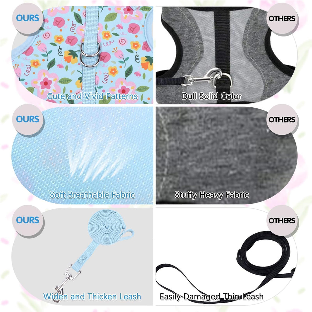BINGPET cat-harness-breathable-mesh emphasizes cool, comfortable wear in all seasons.