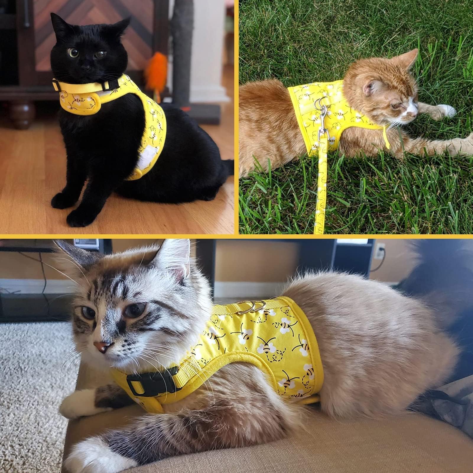 BINGPET cat harness leash-collar-set with bell and pendant for pet charm