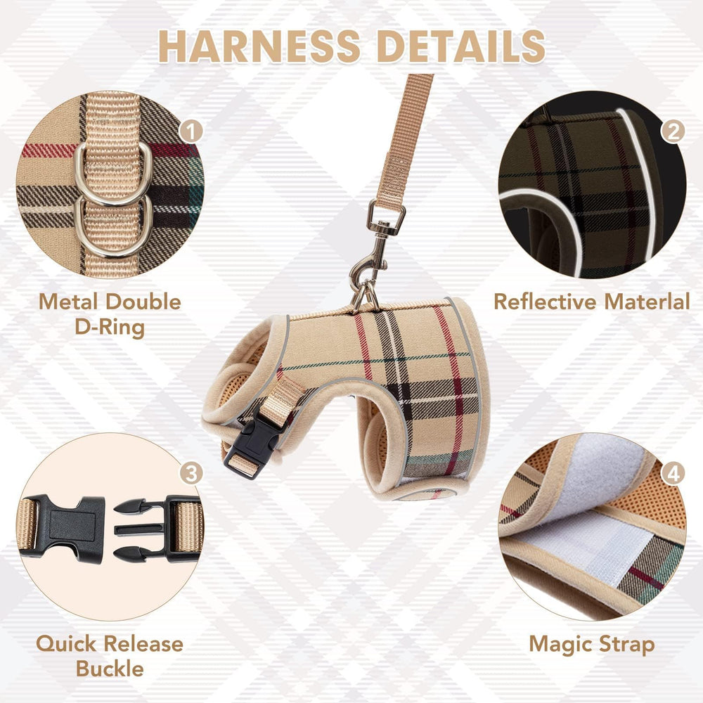 BINGPET cat harness vest design distributes pressure for comfort