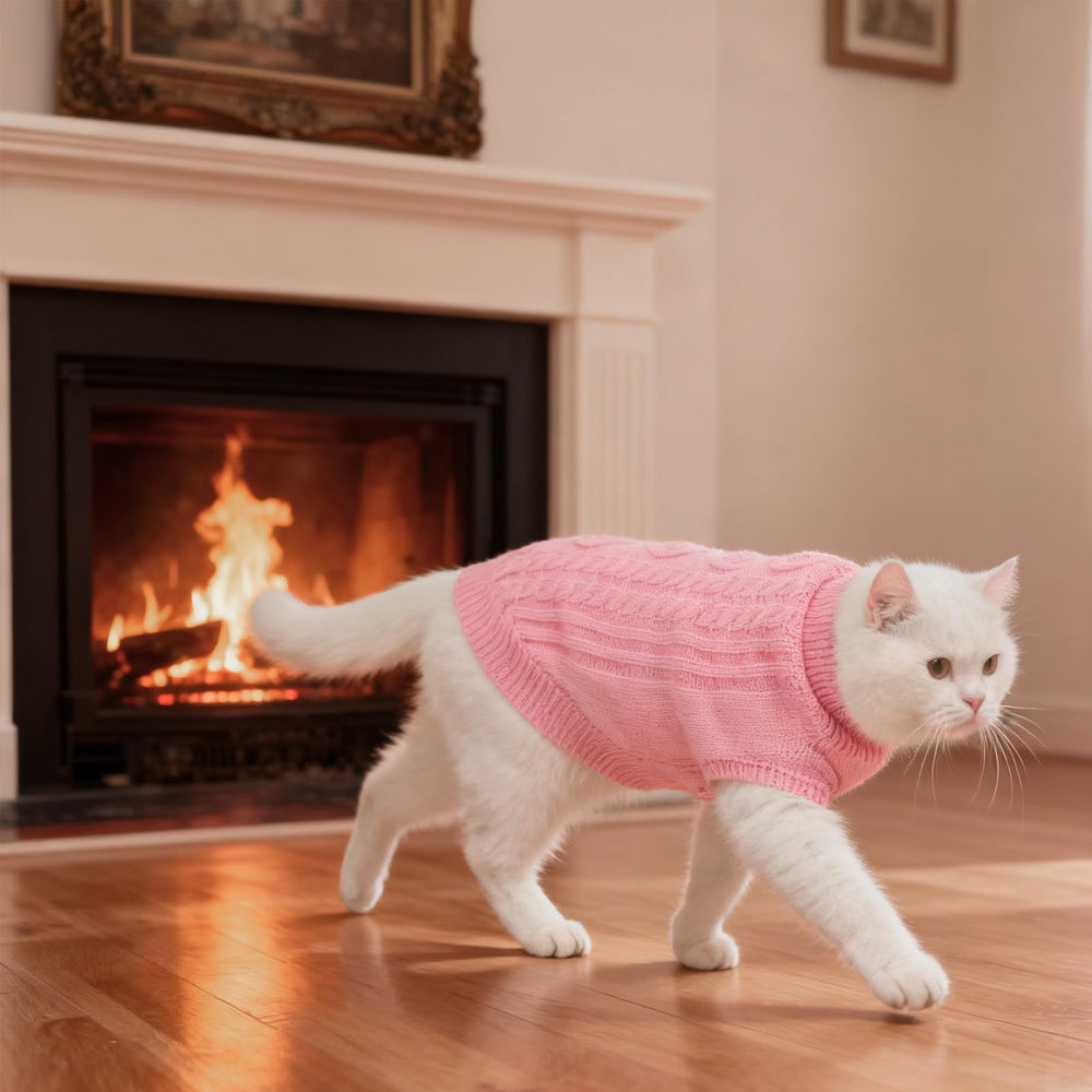 BINGPET cat-sweater-sleeveless-fit enables natural movement and easy potty breaks.
