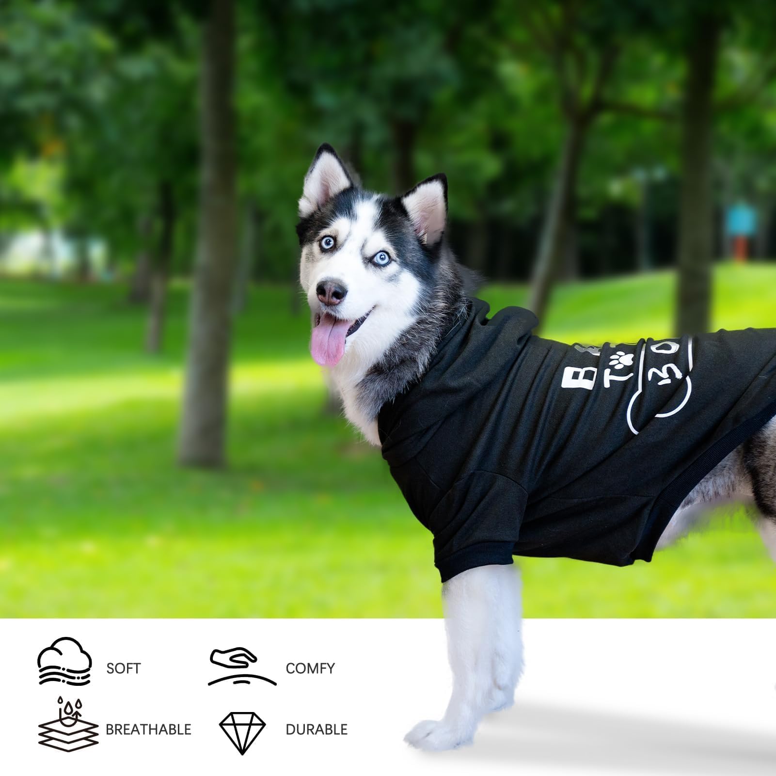 BINGPET dog hoodie front view shows cozy warmth and fit
