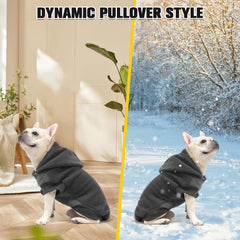 BINGPET dog hoodie gray belly stretch panel for flexible movement