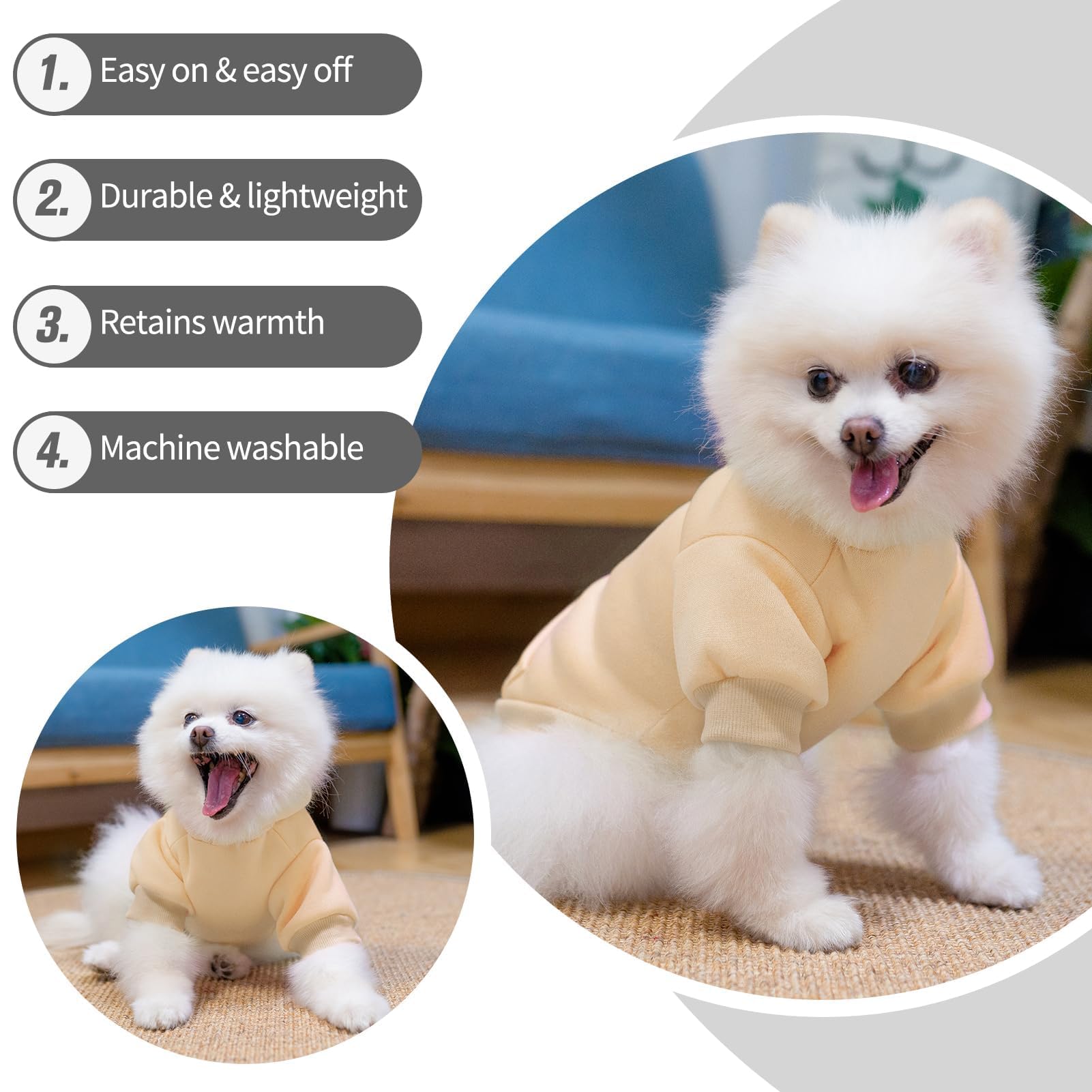 BINGPET dog hoodie machine washable for easy care after adventures