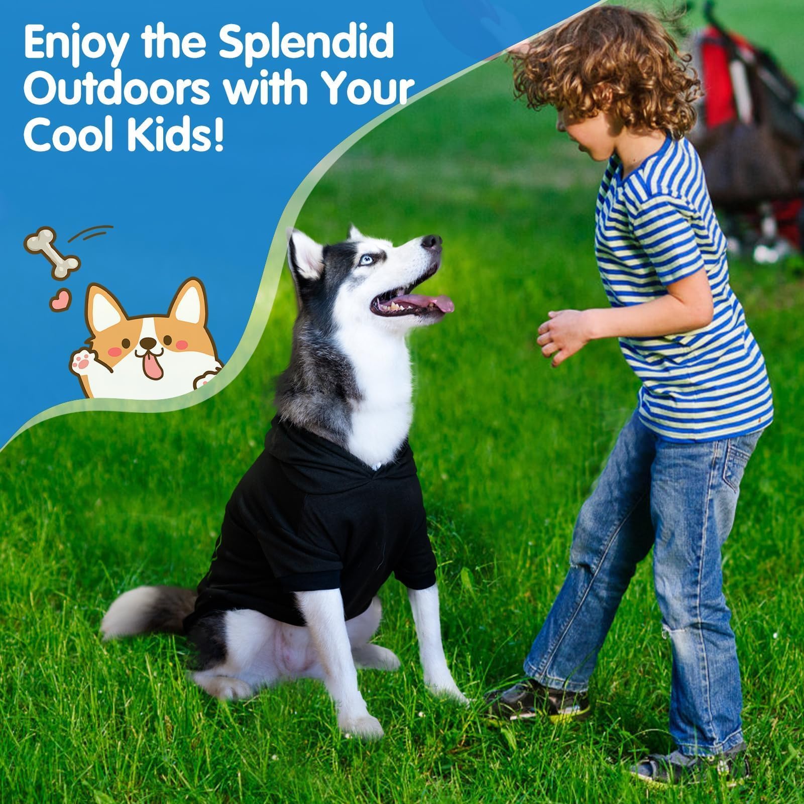 BINGPET stitched cuffs close-fit hoodie ensures cozy fit