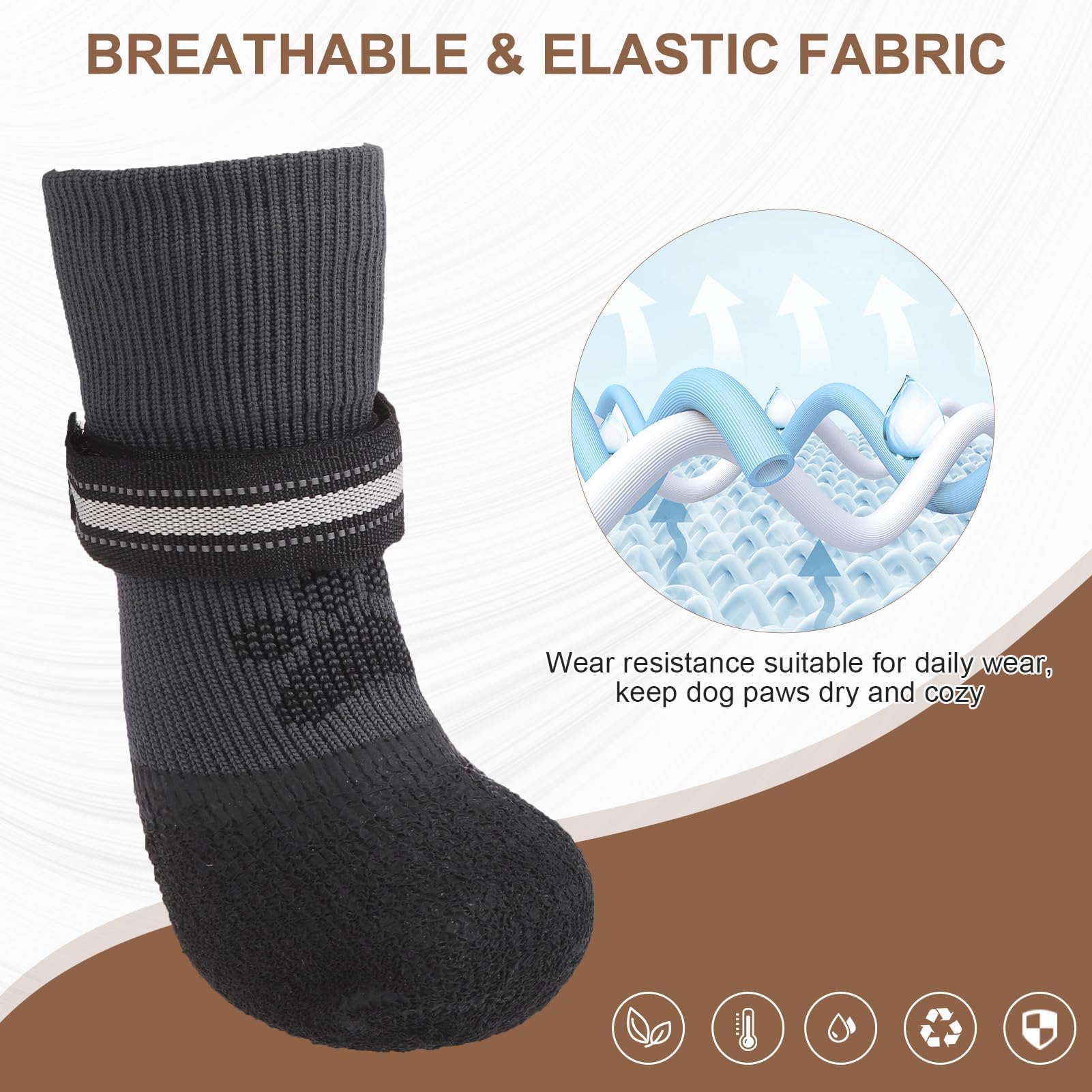 BINGPET dog socks with enhanced grip for slippery surfaces