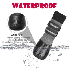 BINGPET dog socks waterproof-bottom provides dry paws on wet surfaces.