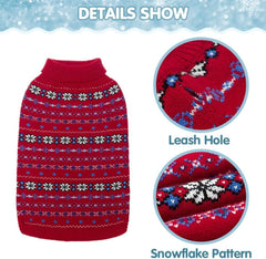 BINGPET snowflake pattern sweater for a medium dog during parties and photos.
