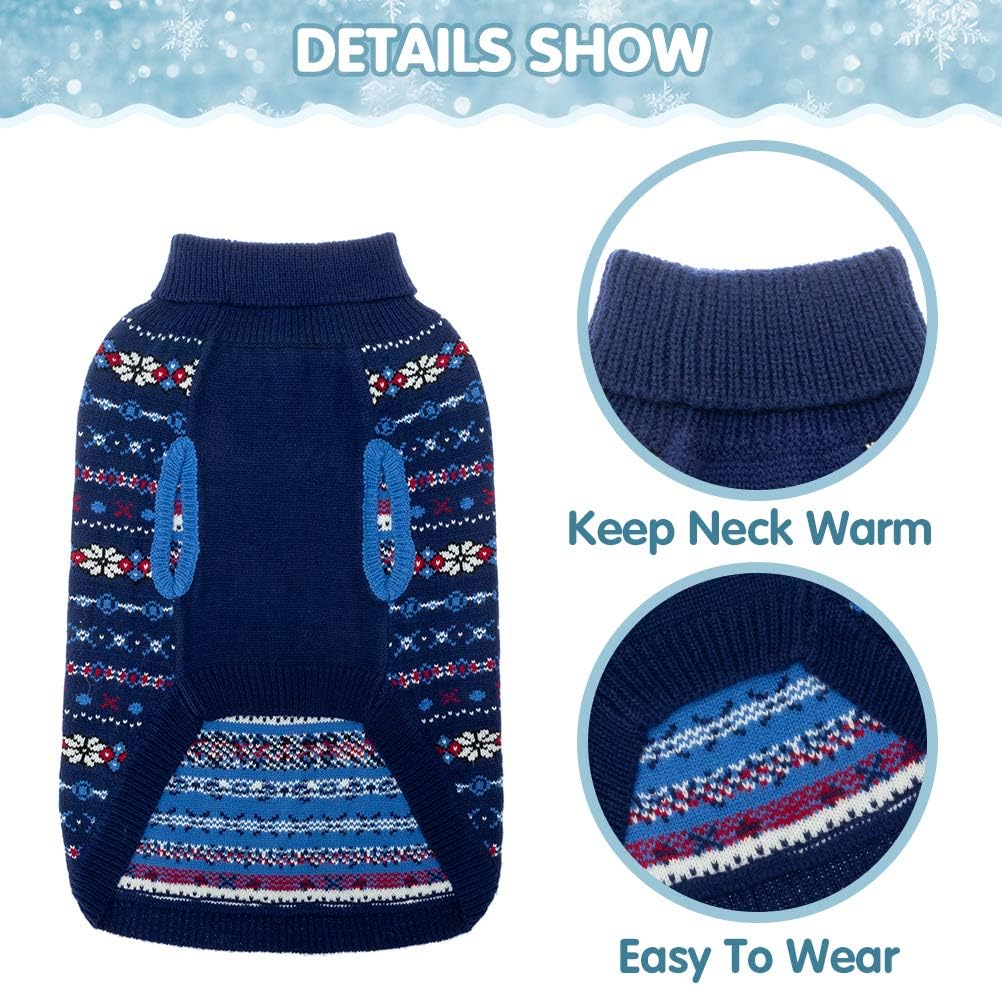 BINGPET dog sweater thick acrylic fabric provides comfort and wind protection