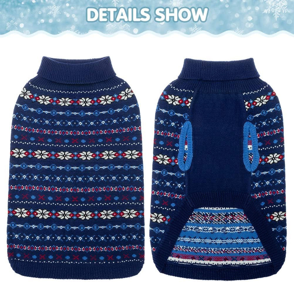 BINGPET dog sweater warm red pattern enhances festive wear and photos