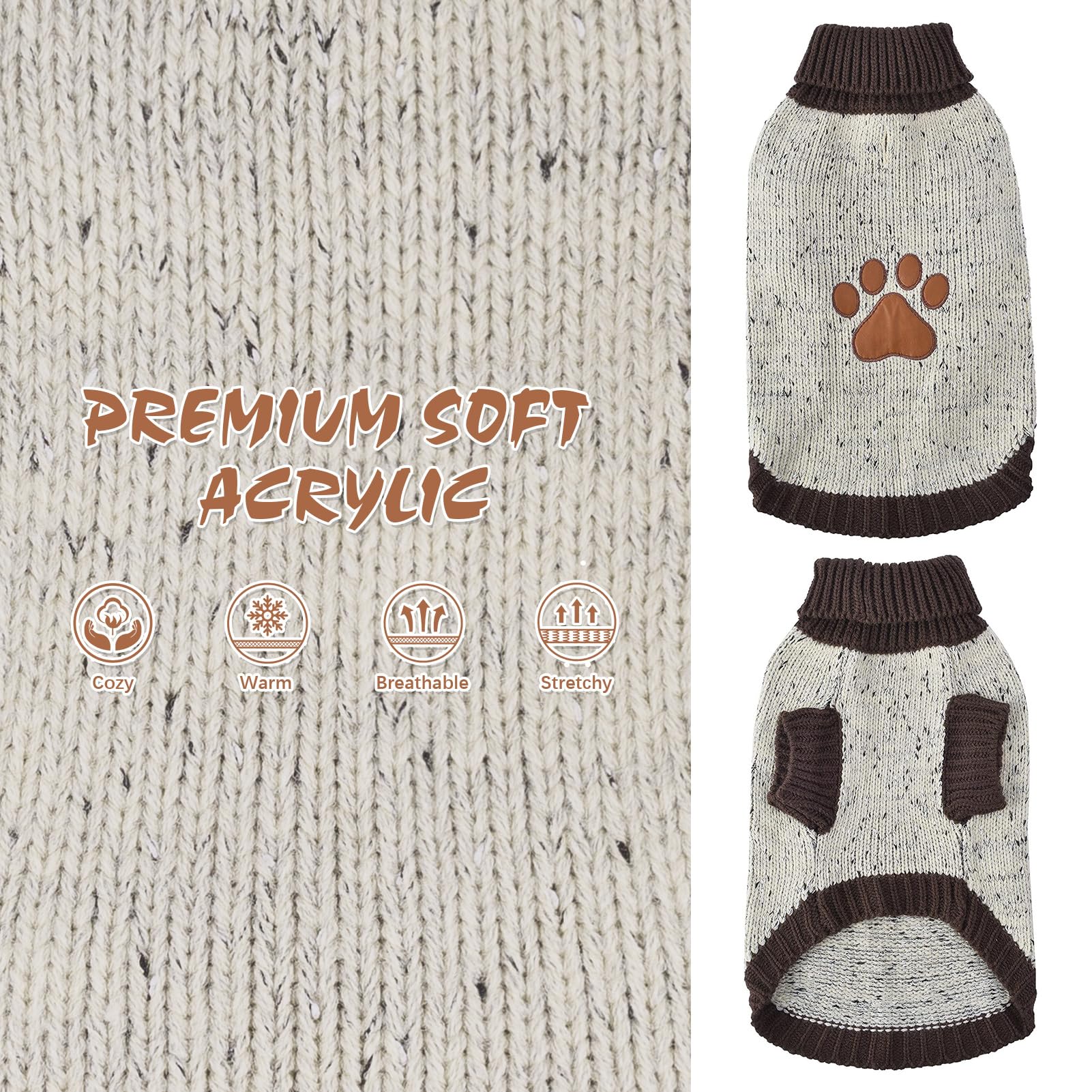 BINGPET Easy-on-off dog sweater with back harness slit for convenient walks
