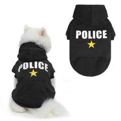 BINGPET Police Dog Hoodie front view keeps pups warm on cold walks