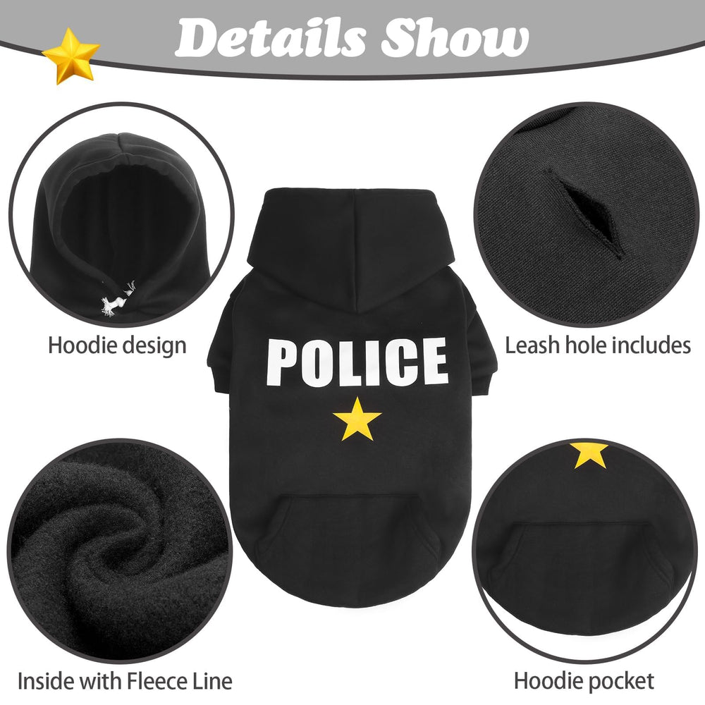 BINGPET Police Dog Hoodie sleeve detail shows snug pullover convenience during outdoor adventures