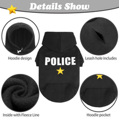 BINGPET Police Dog Hoodie sleeve detail shows snug pullover convenience during outdoor adventures