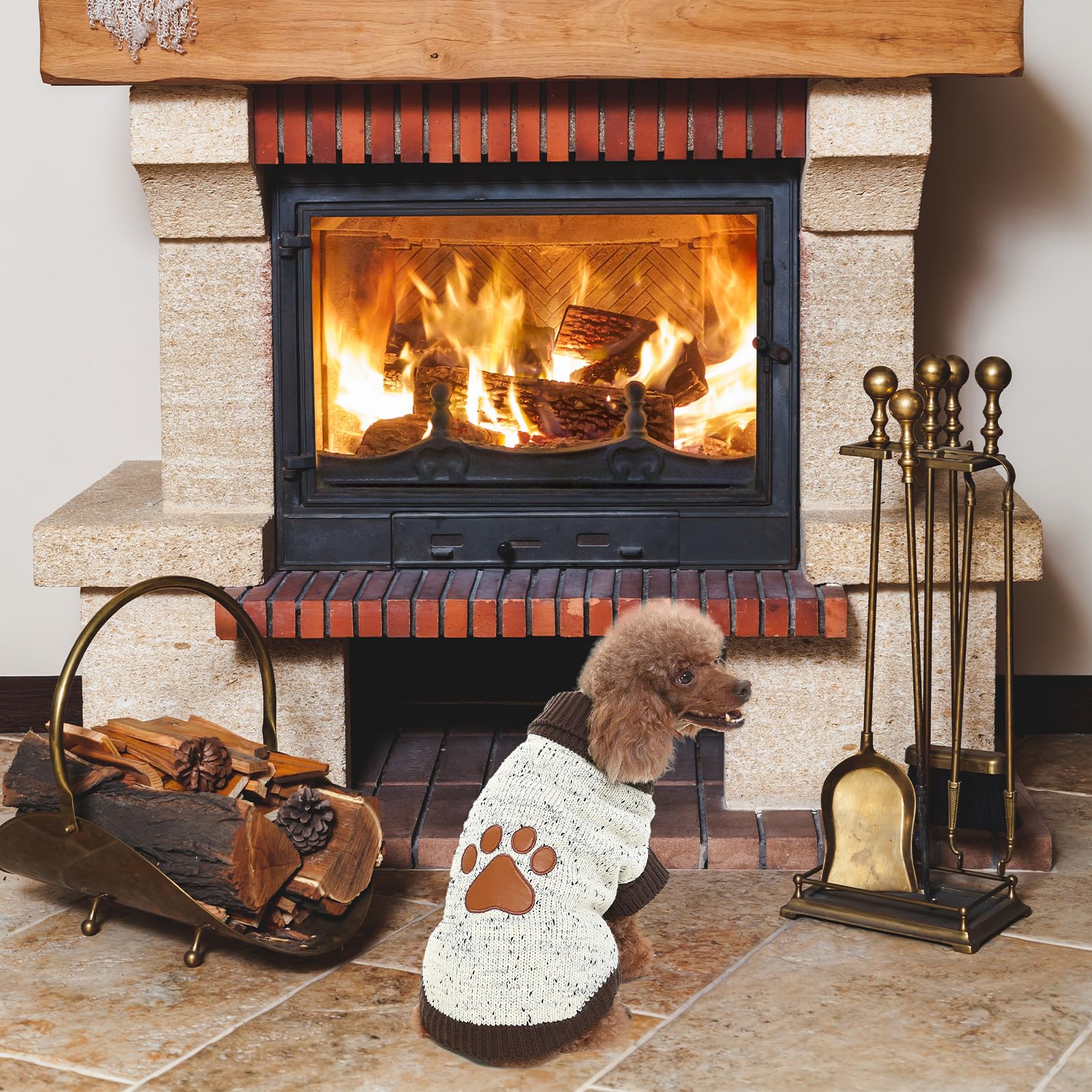 BINGPET Puppy cozy dog sweater in soft acrylic for daily wear
