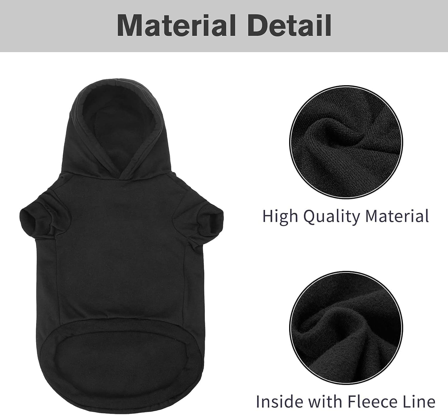 BINGPET security dog hoodie back view shows easy pullover design