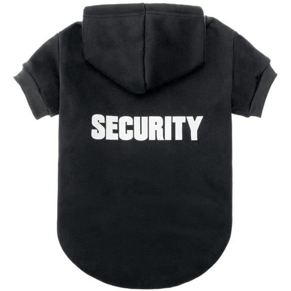 BINGPET security dog hoodie front view shows cozy fleece warmth for chilly walks.
