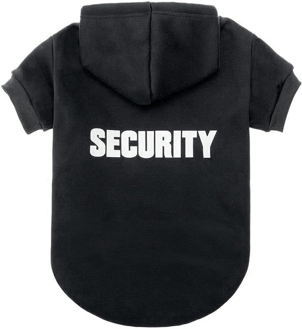 BINGPET security dog hoodie on a dog, cozy winter wear.