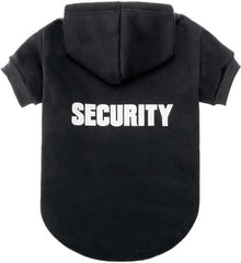 BINGPET security dog hoodie on a dog, cozy winter wear.