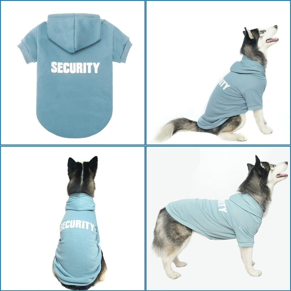 BINGPET Security Dog Hoodie features ribbed cuffs and waist for a snug fit.
