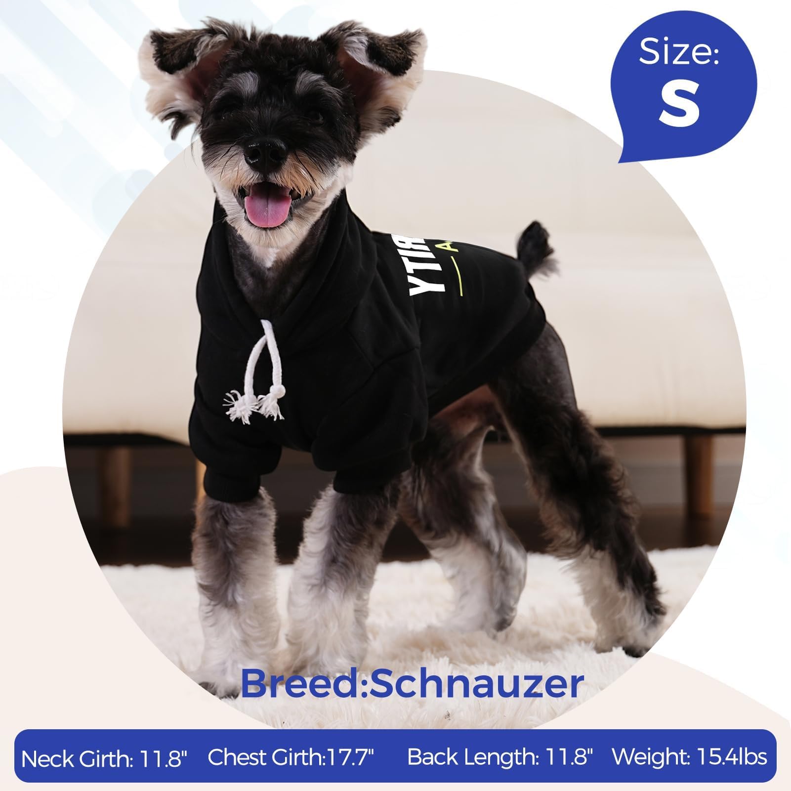 BINGPET Security USA dog sweater fleece lining provides soft warmth for dogs