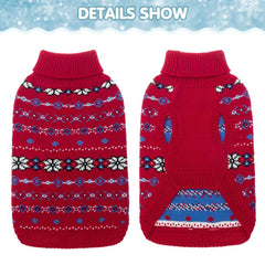 BINGPET snowflake-knit dog sweater showcasing festive design and soft warmth