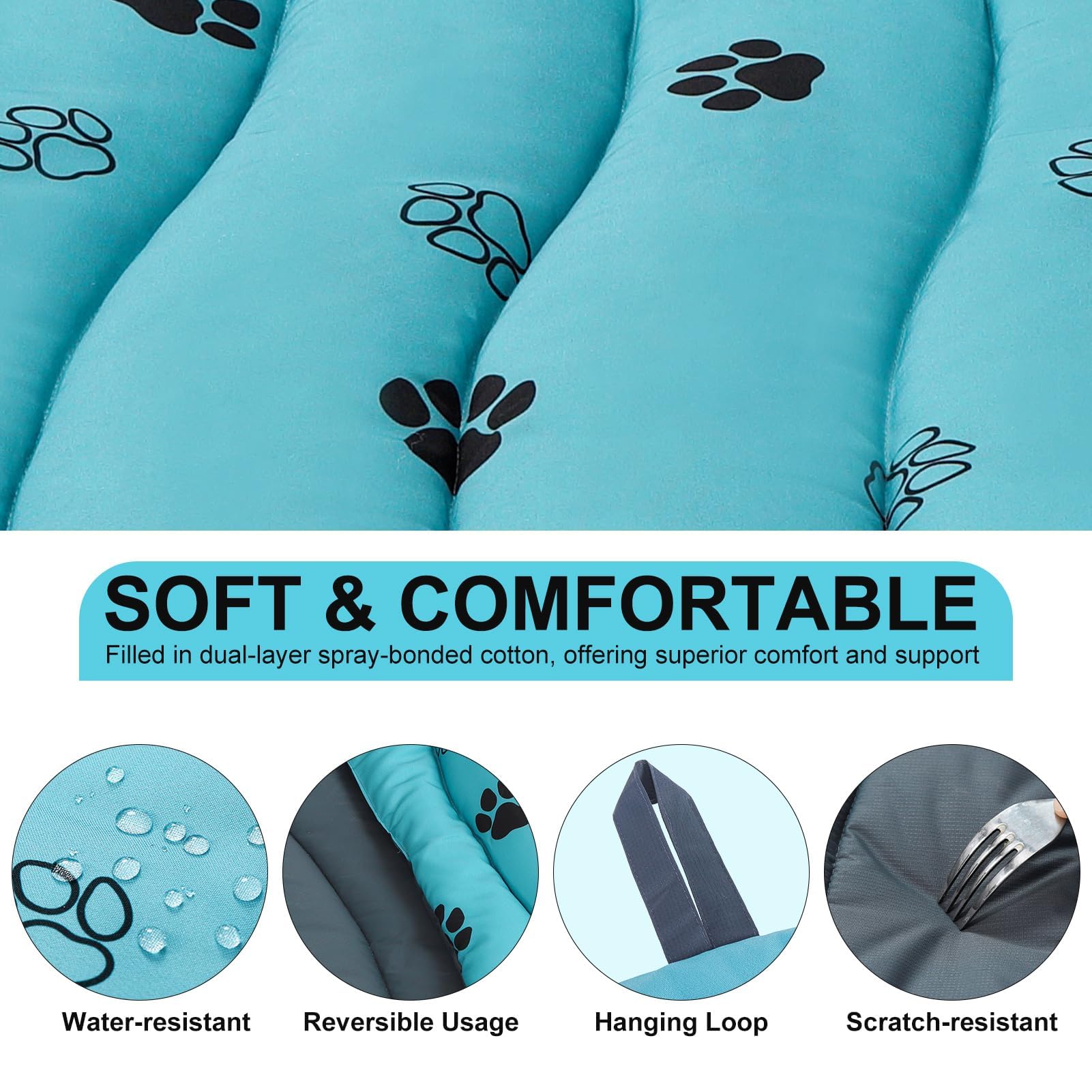 BINGPET soft double-layer cotton-fill provides comfort and support