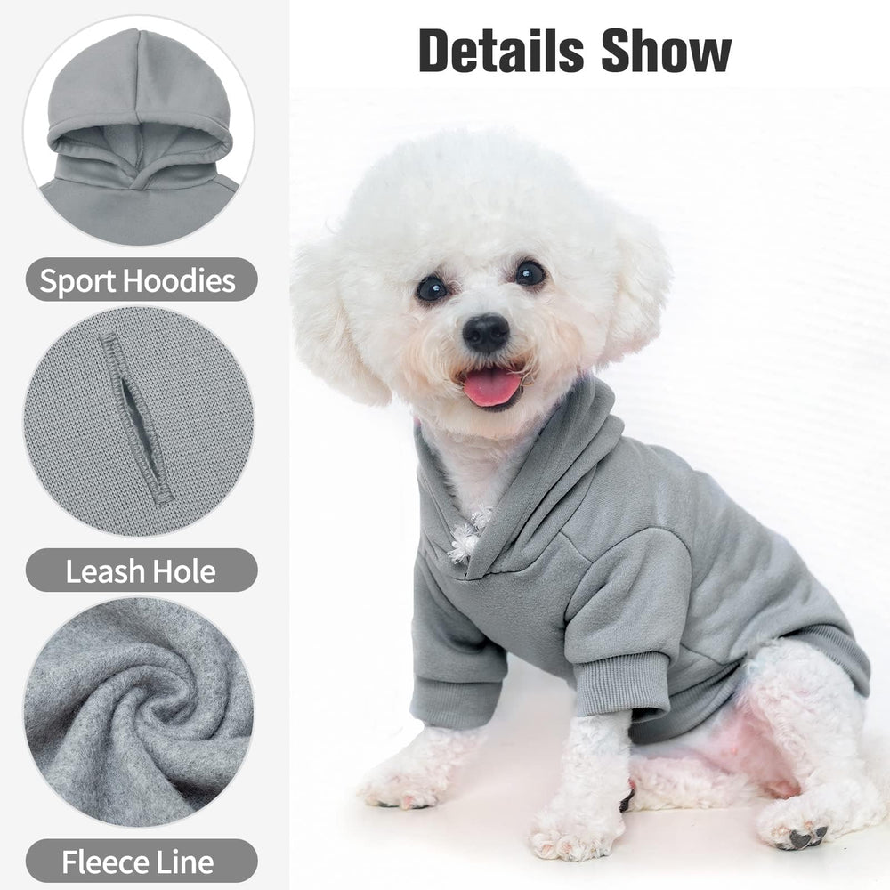 BINGPET sudadera para perro, capucha forrada, vista trasera, cálida y práctica.