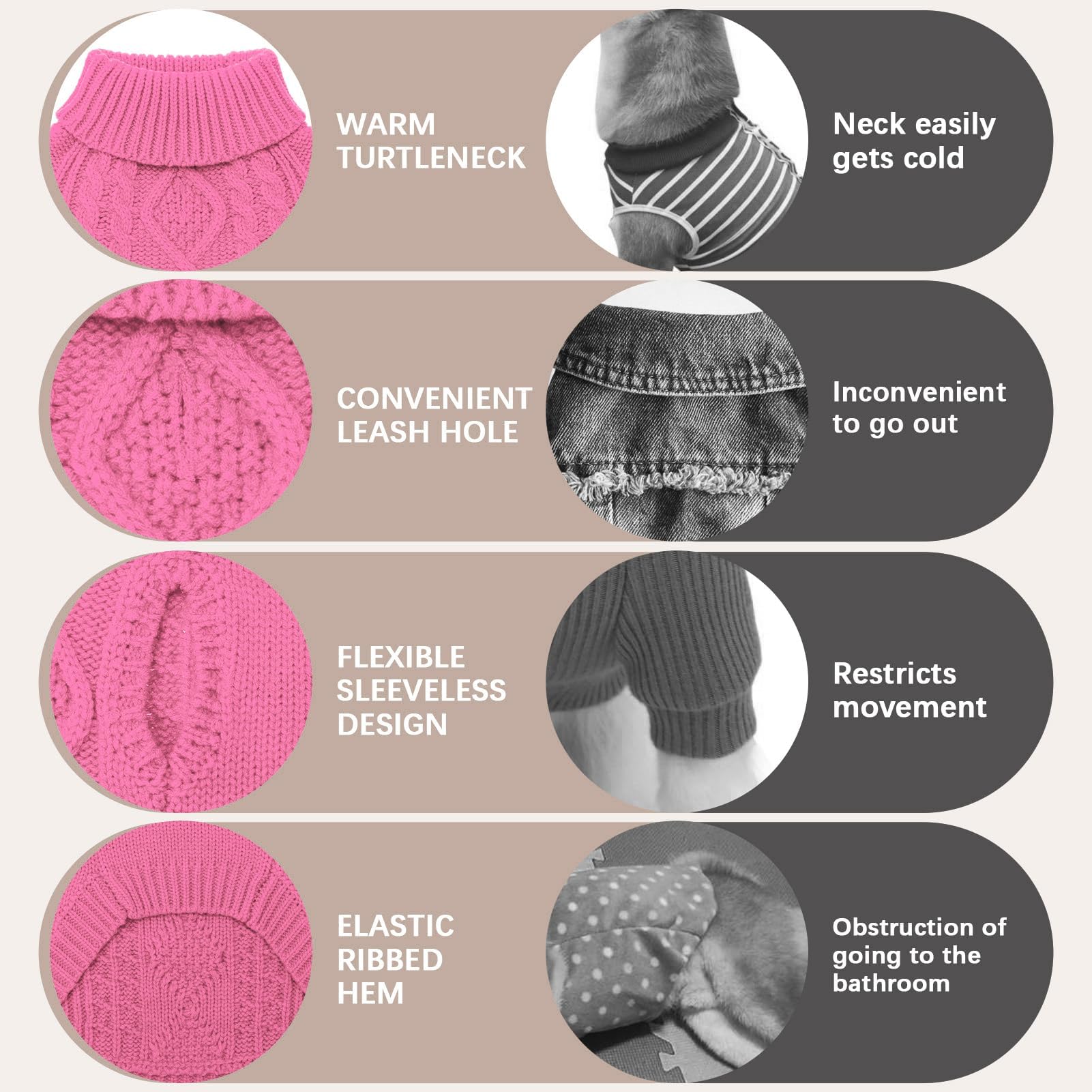 BINGPET sweater with leash hole supports secure, hands-free leashing during walks.