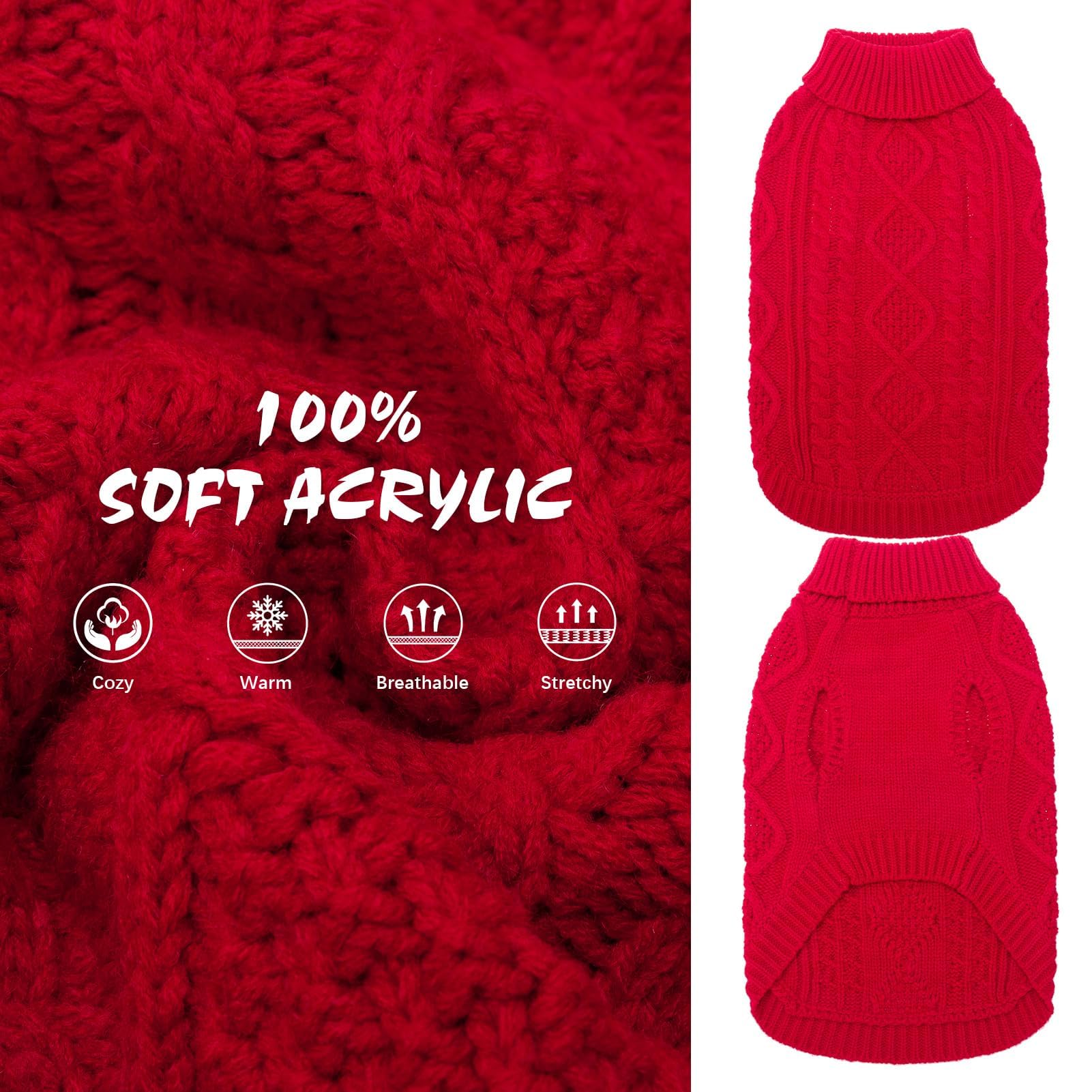 BINGPET Thermal Knitted Dog Sweater back view highlights leash hole for easy walks