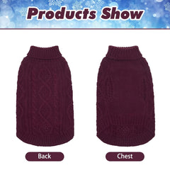 BINGPET thermal knitted dog sweater back view highlighting full coverage and style