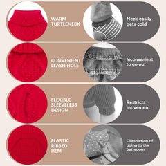 BINGPET Thermal Knitted Dog Sweater cable knit detail adds chic style