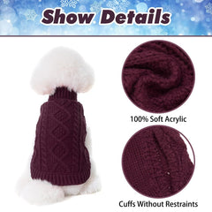 BINGPET cable-knit with gingham patchwork adds chic flair for photoshoots and daily strolls