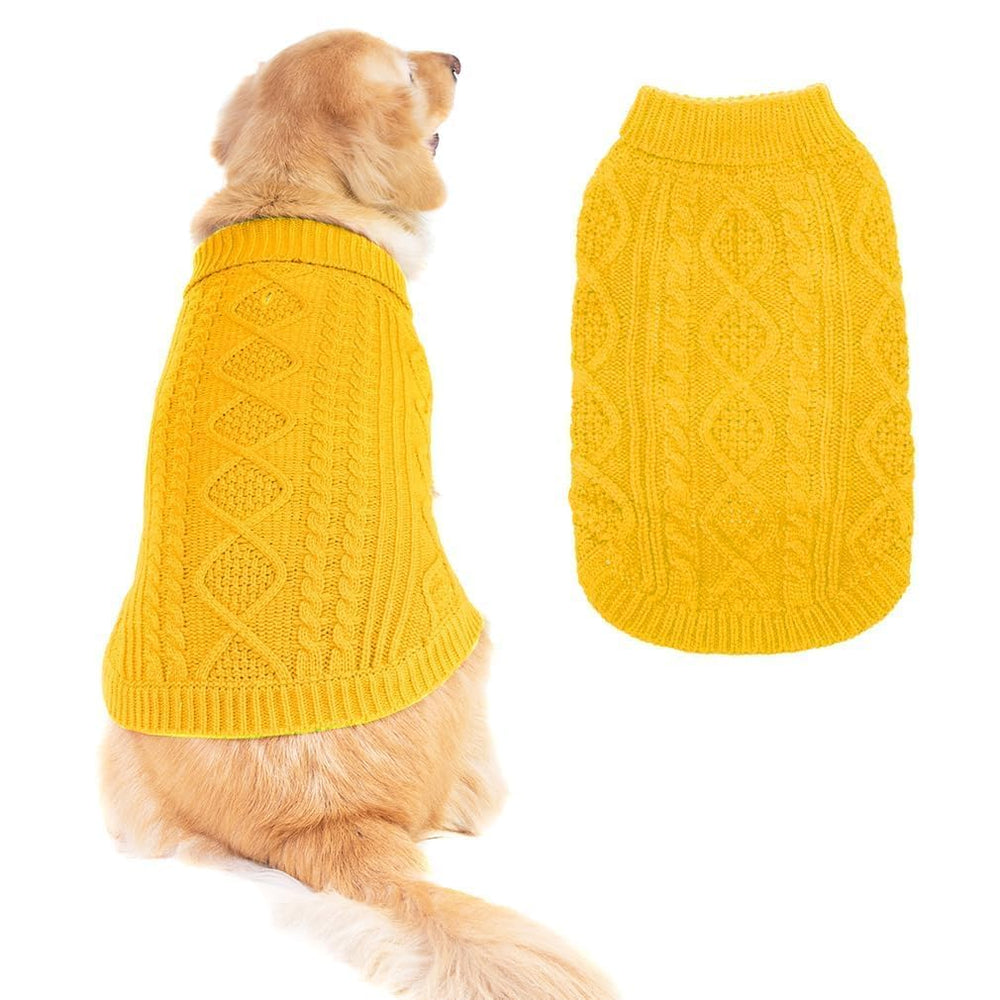 BINGPET thermal knitted dog sweater front view for warmth and stylish daily wear.