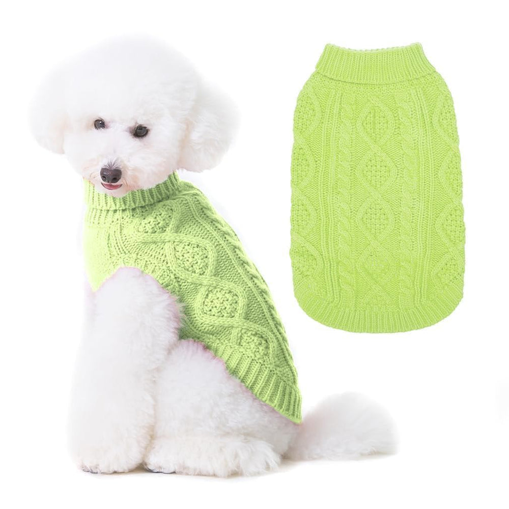 BINGPET thermal knitted dog sweater front view provides cozy warmth for chilly walks