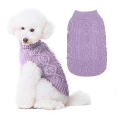 BINGPET thermal knitted dog sweater front view shows cosy warmth for outdoor walks.