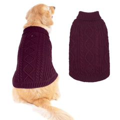 BINGPET thermal knitted dog sweater front view showing cozy warmth for chilly walks