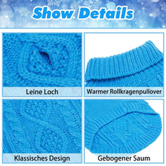 BINGPET thermal knitted dog sweater back view shows leash hole for easy walks